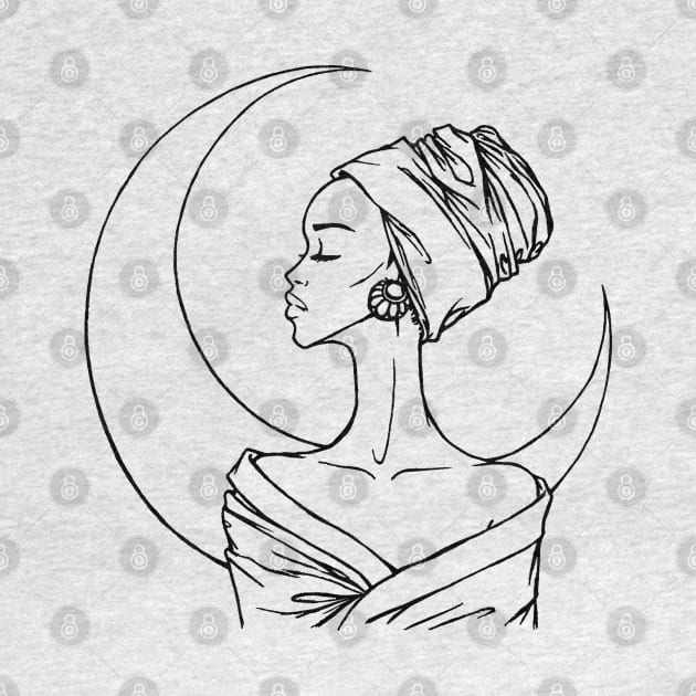 African Girl and Moon by OlgaMaletina